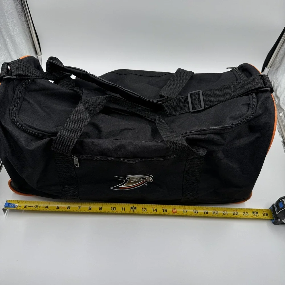 Vintage Anaheim Ducks Duffle Gym Bag Black NHL Hockey Die‎ Hards Booster Club